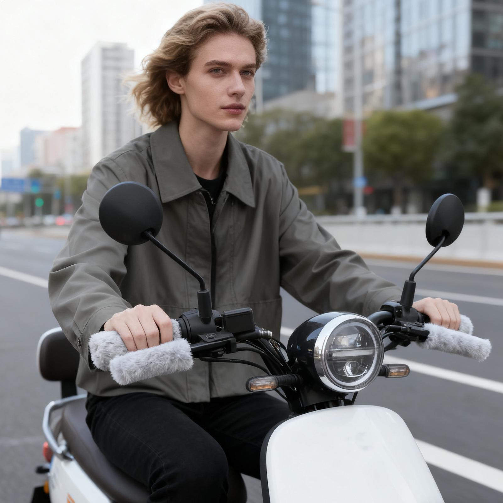 Hand Warmer Electric - ปลอกแฮนด์มอเตอร์ไซค์แบบนุ่มกันลื่น ปลอกแฮนด์จักรยานไฟฟ้าสำหรับฤดูหนาว สำหรับผู้ชาย ผู้หญิง รถสามล้อ ATV