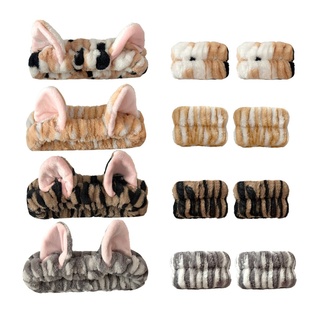 3 ชิ้น/เซ็ตเสือดาวพิมพ์น่ารักแ - Winter Headband Fleece บทวิจารณ์และราคา