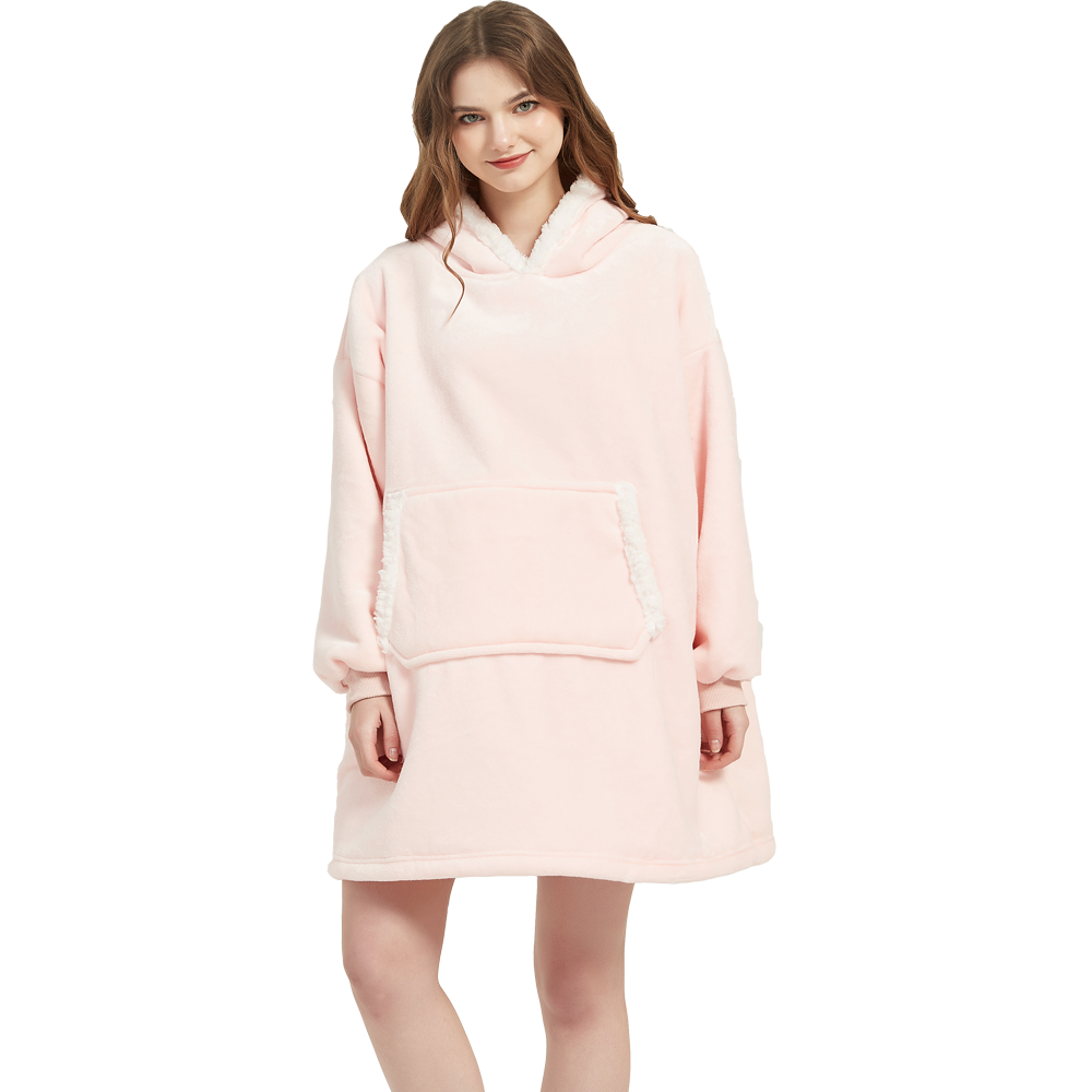 ผ้าห่มขนแกะสีแสดผ้าขนหนูไมโครไ - Sherpa Hoodie Fleece บทวิจารณ์และราคา
